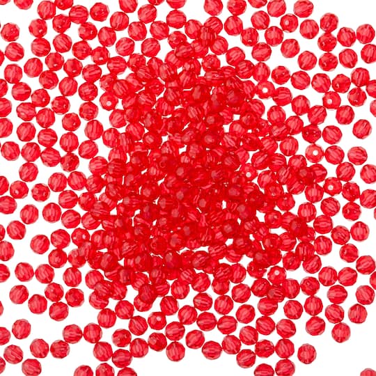 5.5mm Red AB Faceted Acrylic Round Bead Value Pack by Bead Landing&#x2122;